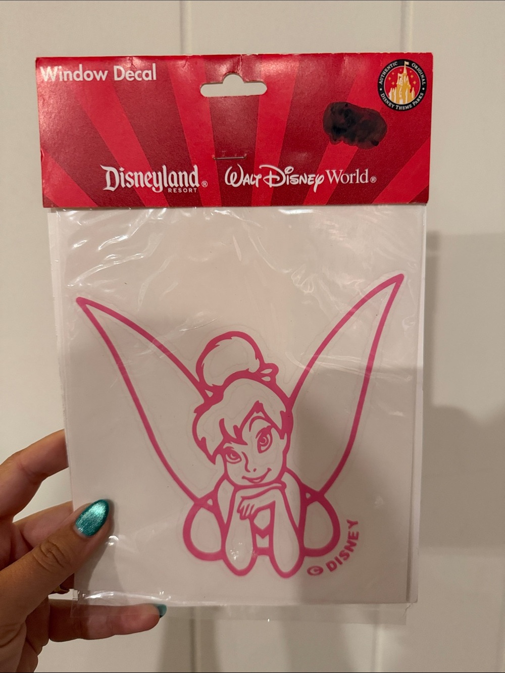 NWT Disney Pink Tinker Bell Vinyl Window Decal
